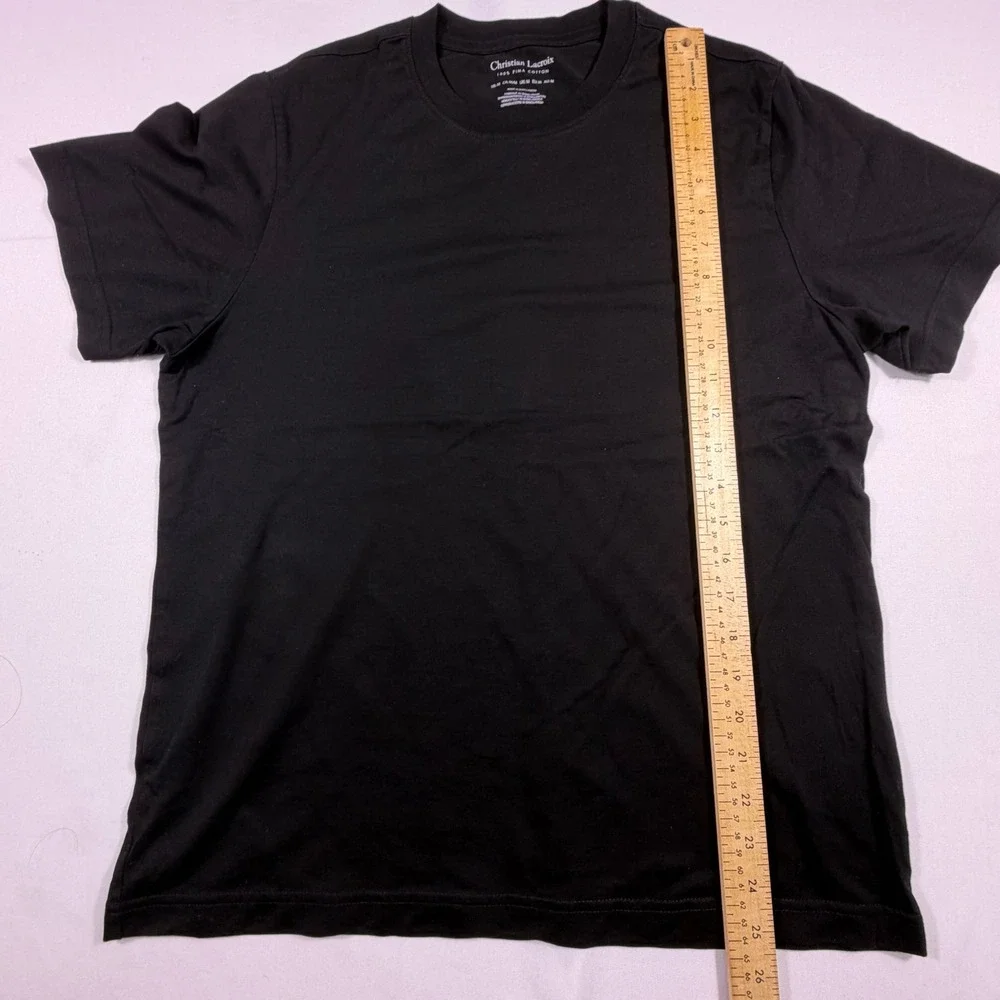 Christian Lacroix Mens Black 100% Pima Cotton Crew Neck Short Sleeve T-Shirt M